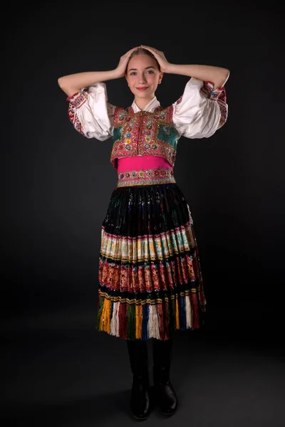 Slovakiska Folklore Slovakisk Folklore Flicka — Stockfoto