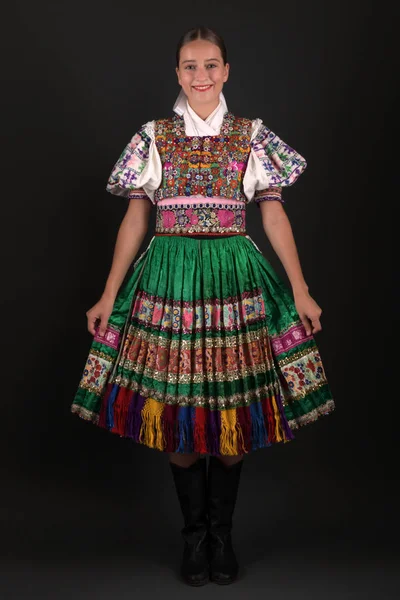 Folklor Słowacki Strój Tradycyjny Kobieta — Zdjęcie stockowe