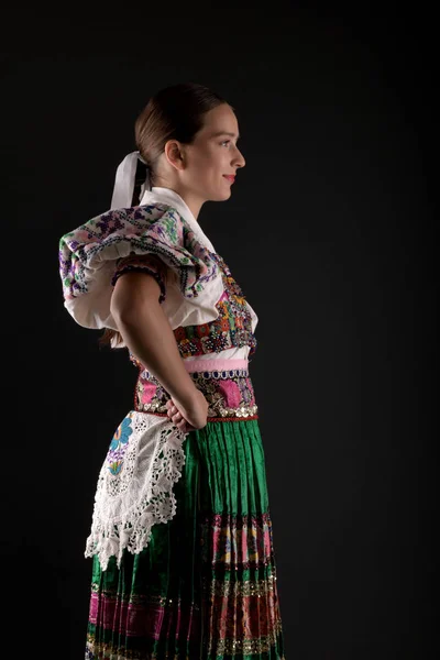Slovak Folklore Traditional Woman Costume — Stock Photo, Image