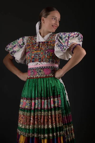 Folklore Eslovaco Traje Mujer Tradicional — Foto de Stock