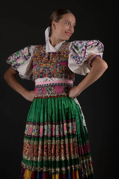 Folklore Eslovaco Traje Mujer Tradicional —  Fotos de Stock