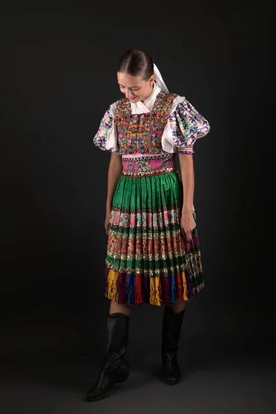 Slovak Folklore Traditional Woman Costume — Stock Photo, Image