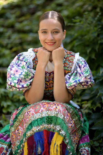 Folklore Eslovaco Traje Mujer Tradicional — Foto de Stock