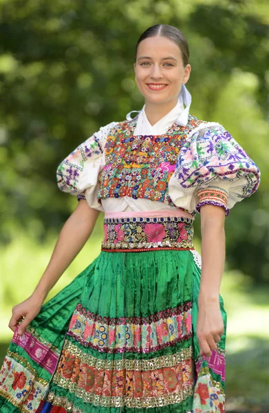 Folklore Eslovaco Traje Mujer Tradicional — Foto de Stock