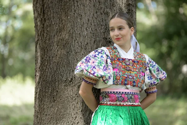 Slovak Folklorgeleneksel Kadın Kostümü — Stok fotoğraf