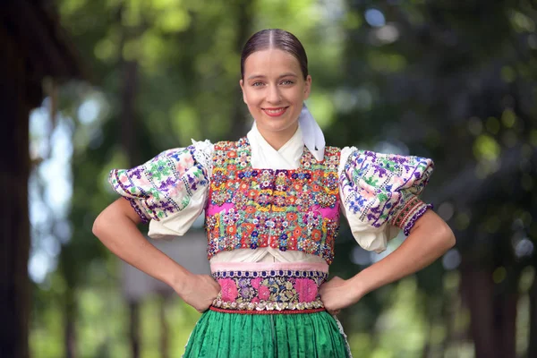Slovak folklore Traditional woman costume.