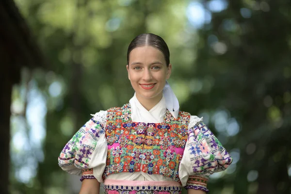 Slovak folklore Traditional woman costume.