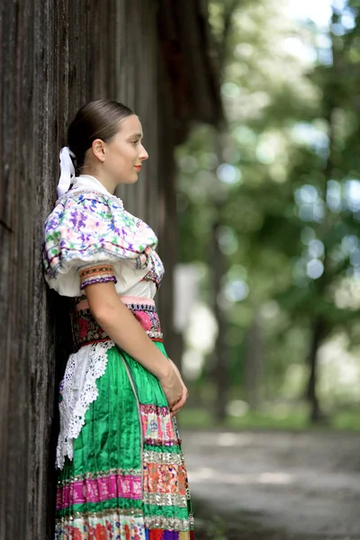 Folclore Slovacco Costume Tradizionale Donna — Foto Stock