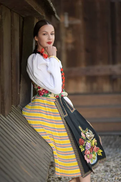 Slovak Folklore Dancer Traditional Folklore Costume — Stock Photo, Image