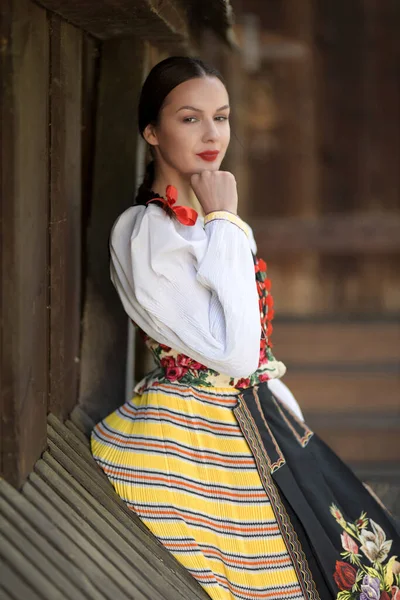 Ballerino Folklore Slovacco Costume Folcloristico Tradizionale — Foto Stock