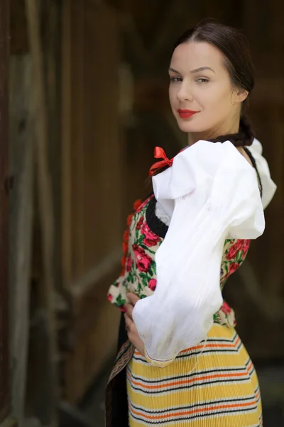 Slovak Folklore Dancer Traditional Folklore Costume — Stock Photo, Image