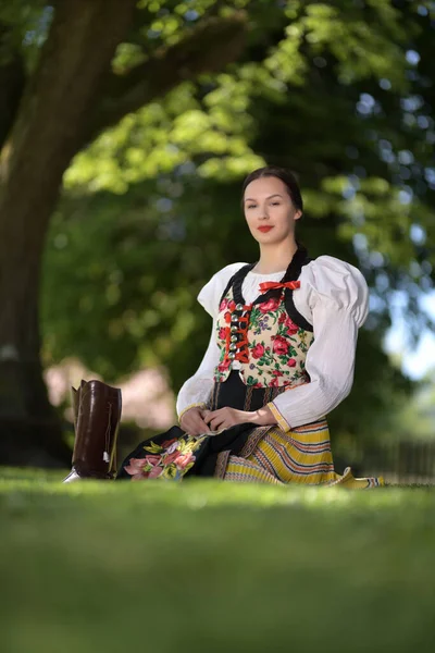 Dançarino Folclore Eslovaco Traje Folclore Tradicional — Fotografia de Stock