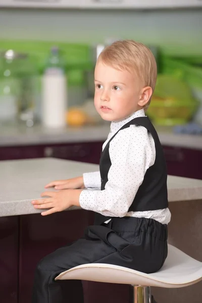 Portrait Cute Little Boy Fashionable Clothes — Stock Photo, Image