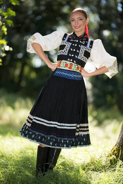 Fragment Slovakisk Folkdans Slovakiska Folklore — Stockfoto