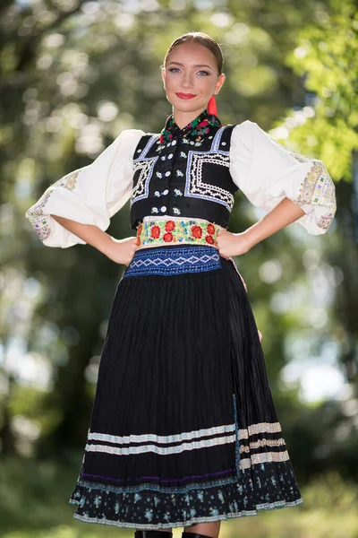 Fragment Slovakisk Folkdans Slovakiska Folklore — Stockfoto