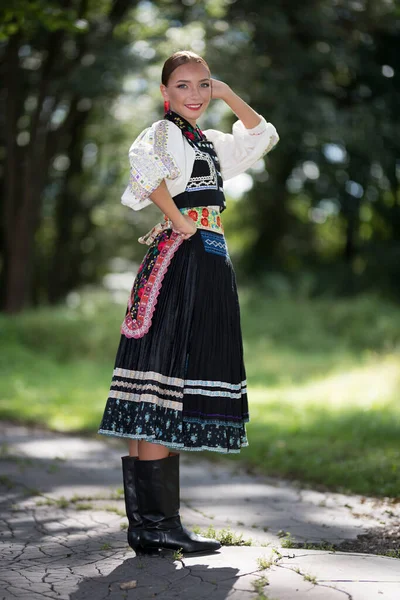 Fragment Slovakisk Folkdans Slovakiska Folklore — Stockfoto