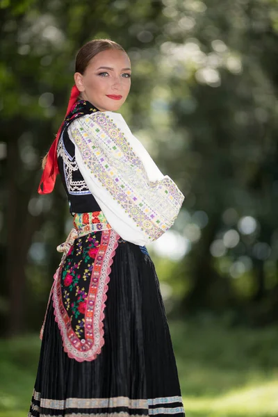 Fragment Slovakisk Folkdans Slovakiska Folklore — Stockfoto