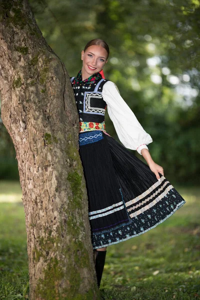 Fragment Slovakisk Folkdans Slovakiska Folklore — Stockfoto