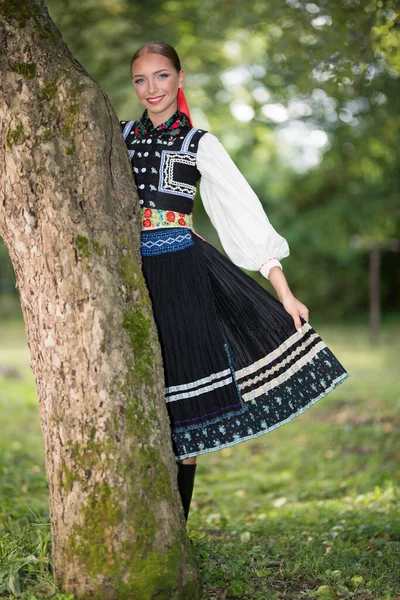 Fragment Slovakisk Folkdans Slovakiska Folklore — Stockfoto