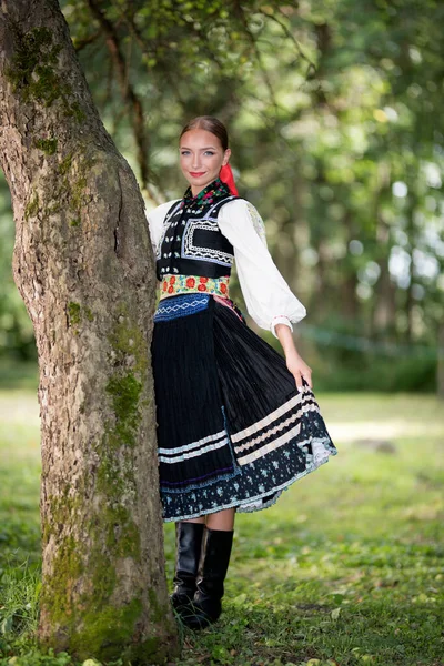 Fragment Slovakisk Folkdans Slovakiska Folklore — Stockfoto