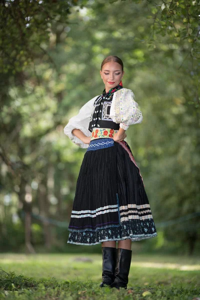 Fragment Slovakisk Folkdans Slovakiska Folklore — Stockfoto