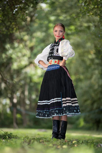 Fragment Slovakisk Folkdans Slovakiska Folklore — Stockfoto