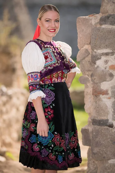 Słowacki Folklor Tradycyjny Kostium — Zdjęcie stockowe