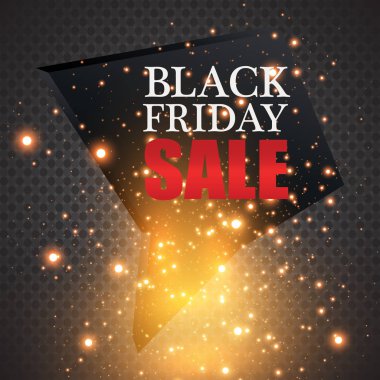 Siyah Cuma satış arka plan. Vektör afiş patlama etkisi ile.