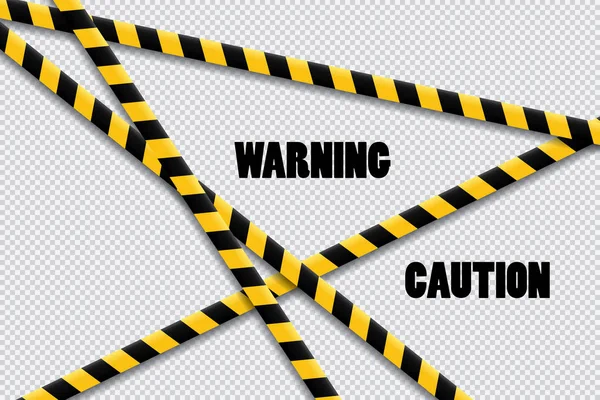 Caution Lines Isolated Warning Tapes Danger Signs Vector Illustration Set — Stock Vector