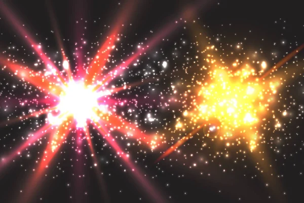Světelný Efekt Záře Hvězda Blýskl Flitry Abstraktní Prostor Pozadí Flash — Stockový vektor