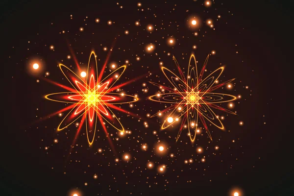 Die Sterne Sind Oval Lichteffekte Leuchten Stern Blitzten Pailletten Auf — Stockvektor