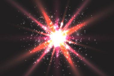 Işık efekti kızdırma. Yıldız parladı pullu. Alan arka plan soyut. Flash vurgulamak ışın. Harika tasarım.