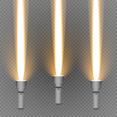 El feneri ve şeffaf bir arka plan üzerine karanlıkta ışık ışını. Parlak bir projeksiyon ile modern led lamba.