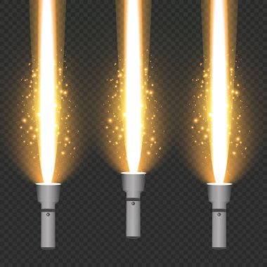 El feneri ve şeffaf bir arka plan üzerine karanlıkta ışık ışını. Parlak bir projeksiyon ile modern led lamba.