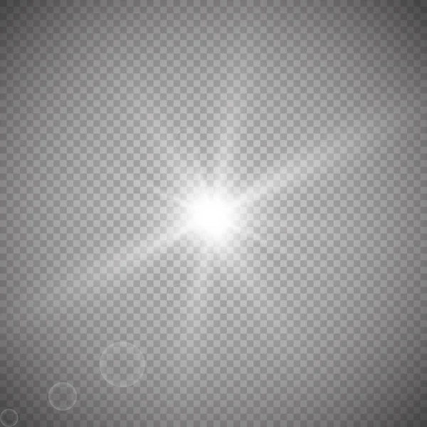 Effet Lumière Incandescente Éruption Explosion Étoiles Effet Spécial Isolé Sur — Image vectorielle