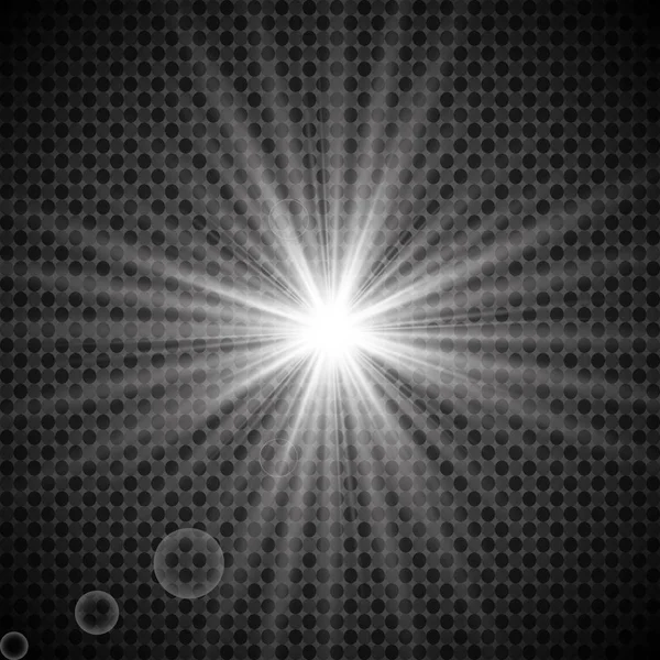 Effet Lumière Incandescente Éruption Explosion Étoiles Effet Spécial Isolé Sur — Image vectorielle