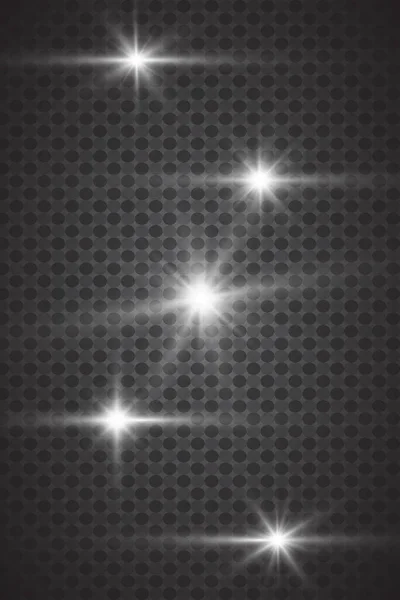 Effet Lumière Incandescente Éruption Explosion Étoiles Effet Spécial Isolé Sur — Image vectorielle