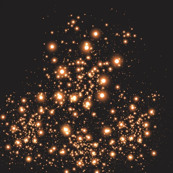 Zwarte Achtergrond Lichten Schijnen Goud Zwart — Stockvector