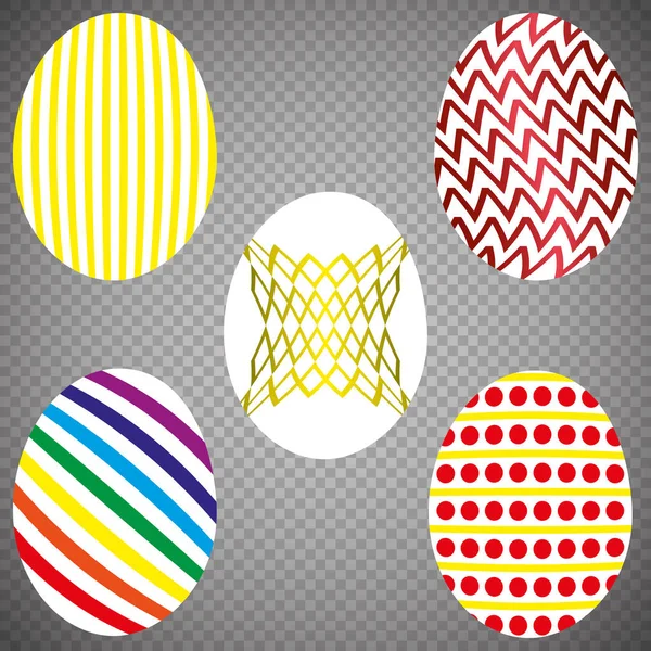 Feliz Pascua Conjunto Huevos Pascua Con Diferente Textura Vacaciones Primavera — Vector de stock