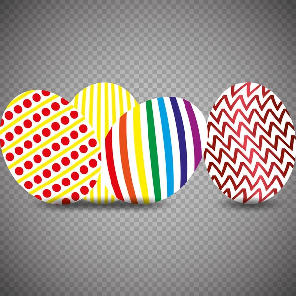 Feliz Pascua Conjunto Huevos Pascua Con Diferente Textura Vacaciones Primavera — Vector de stock