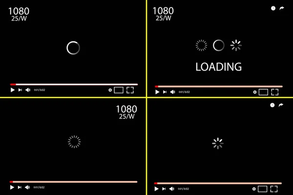 Platte Videospeler Interface — Stockvector