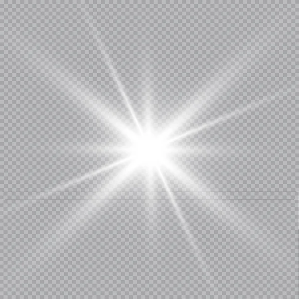 Conjunto Estrellas Efecto Luz Brillante Vectorial Estalla Con Destellos Sobre — Archivo Imágenes Vectoriales