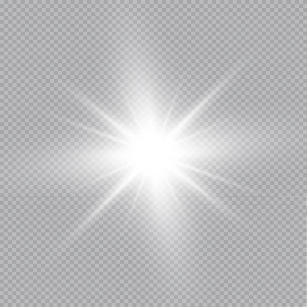 Conjunto Estrellas Efecto Luz Brillante Vectorial Estalla Con Destellos Sobre — Archivo Imágenes Vectoriales