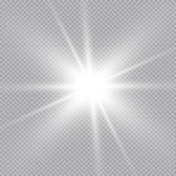 透明な背景にキラキラと輝くベクトル光の効果の星のバーストのセット 透明星 — ストックベクタ