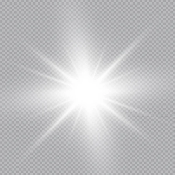 Conjunto Estrellas Efecto Luz Brillante Vectorial Estalla Con Destellos Sobre — Archivo Imágenes Vectoriales