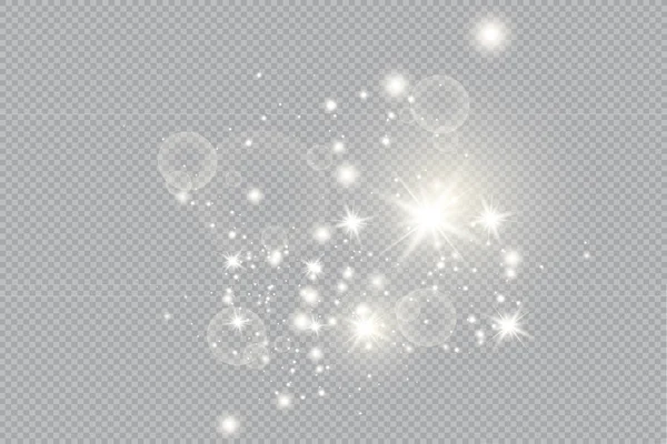 Ensemble Étoiles Effet Lumineux Vectoriel Éclate Avec Des Étincelles Sur — Image vectorielle