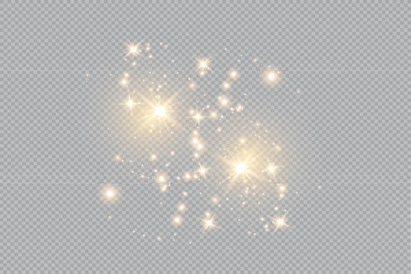 Ensemble Étoiles Effet Lumineux Vectoriel Éclate Avec Des Étincelles Sur — Image vectorielle