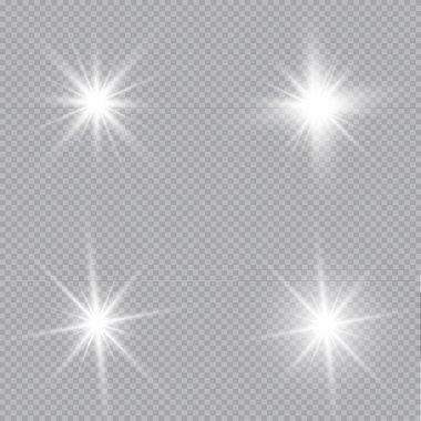 Mutlu noeller. Şeffaf bir zemin üzerinde altın ateş, altın tozlu yıldızlar. vektör çizici