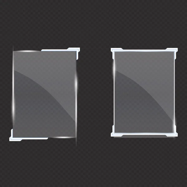 透明な背景にガラス幾何学的形状 広告用ガラスバナー さまざまなタイプ — ストックベクタ