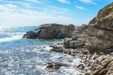 Güzel panoramik plaj Elba ada İtalya üzerinde.